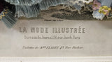 Antique La Mode Illustree 3D Print in Shadow Box Gold Frame c1875