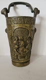 Rare Antique French Bronze Church Holy Water Vessel Bucket Situla 1800's
