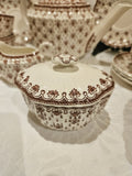 Spode Fleur De Lis Brown earthenware 24 pc Tea set c.1960
