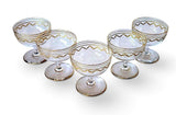 Antique St Louis Crystal Coupes Beethoven Pattern, 24K Gold Gilt (Set of 5)