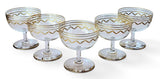 Antique St Louis Crystal Coupes Beethoven Pattern, 24K Gold Gilt (Set of 5)