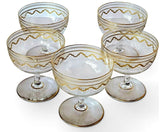 Antique St Louis Crystal Coupes Beethoven Pattern, 24K Gold Gilt (Set of 5)