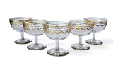 Antique St Louis Crystal Coupes Beethoven Pattern, 24K Gold Gilt (Set of 5)