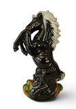 MCM Ceramic Black & White Horse Stallion Rearing Up, 36cm