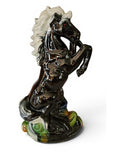 MCM Ceramic Black & White Horse Stallion Rearing Up, 36cm