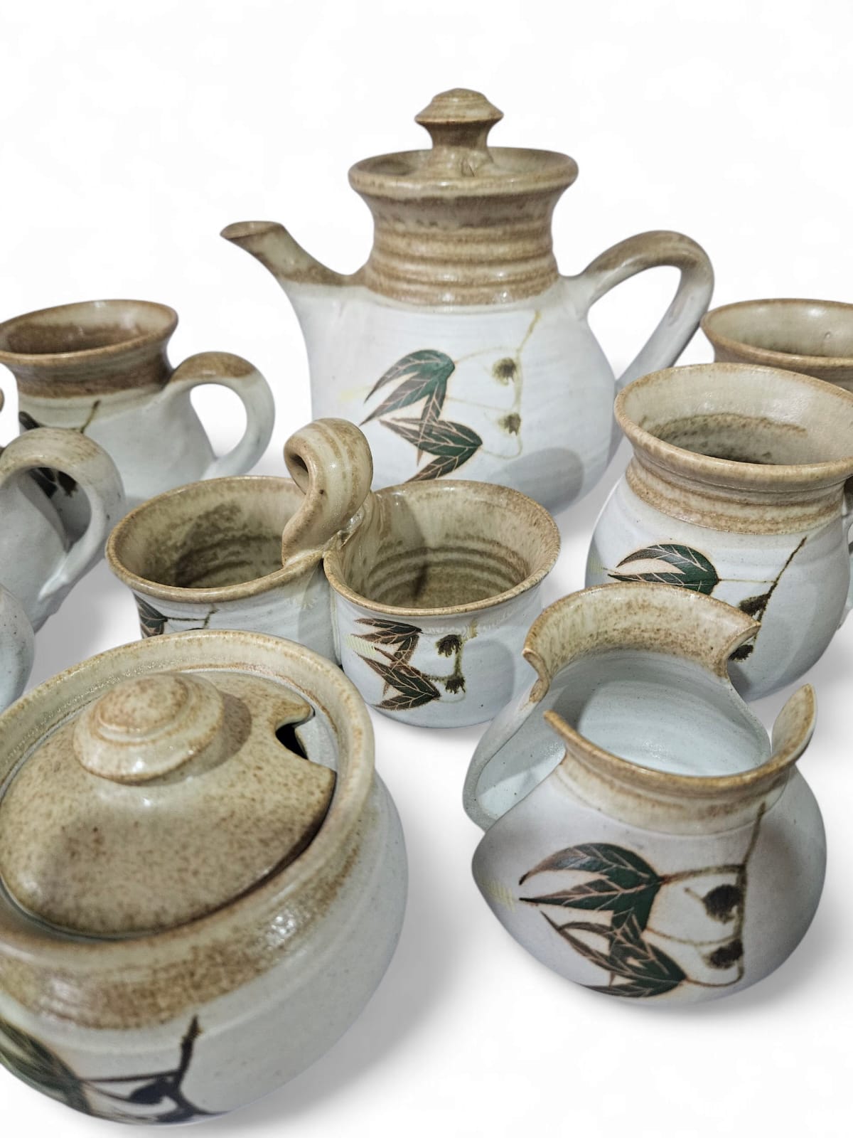 Vintage Stephen's Stonehaven Pottery 13pcs Coffee Set - Handcrafted Australian Studio