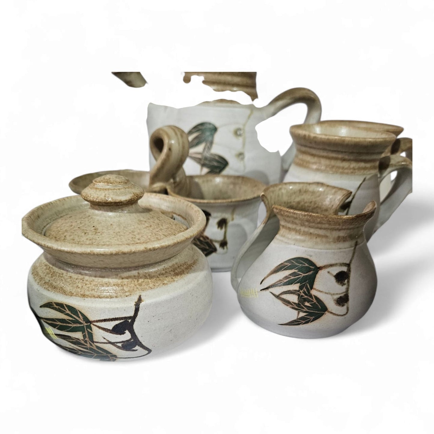 Vintage Stephen's Stonehaven Pottery 13pcs Coffee Set - Handcrafted Australian Studio