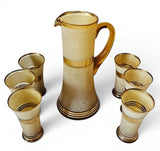 MCM Sugar frosted and gold plated glass cocktail jug and tumblers set