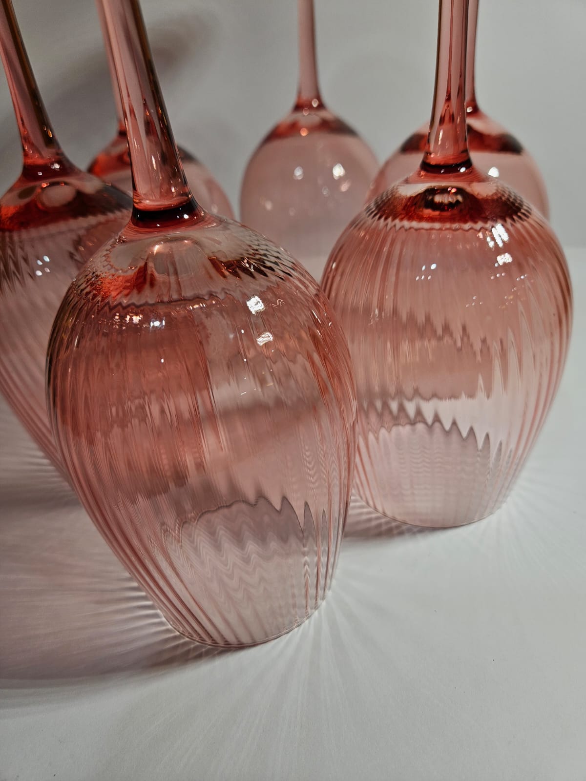 6pc Tempa Thalia 420ml Stemmed Crystal Wine Glass Goblet Set Pink Quartz