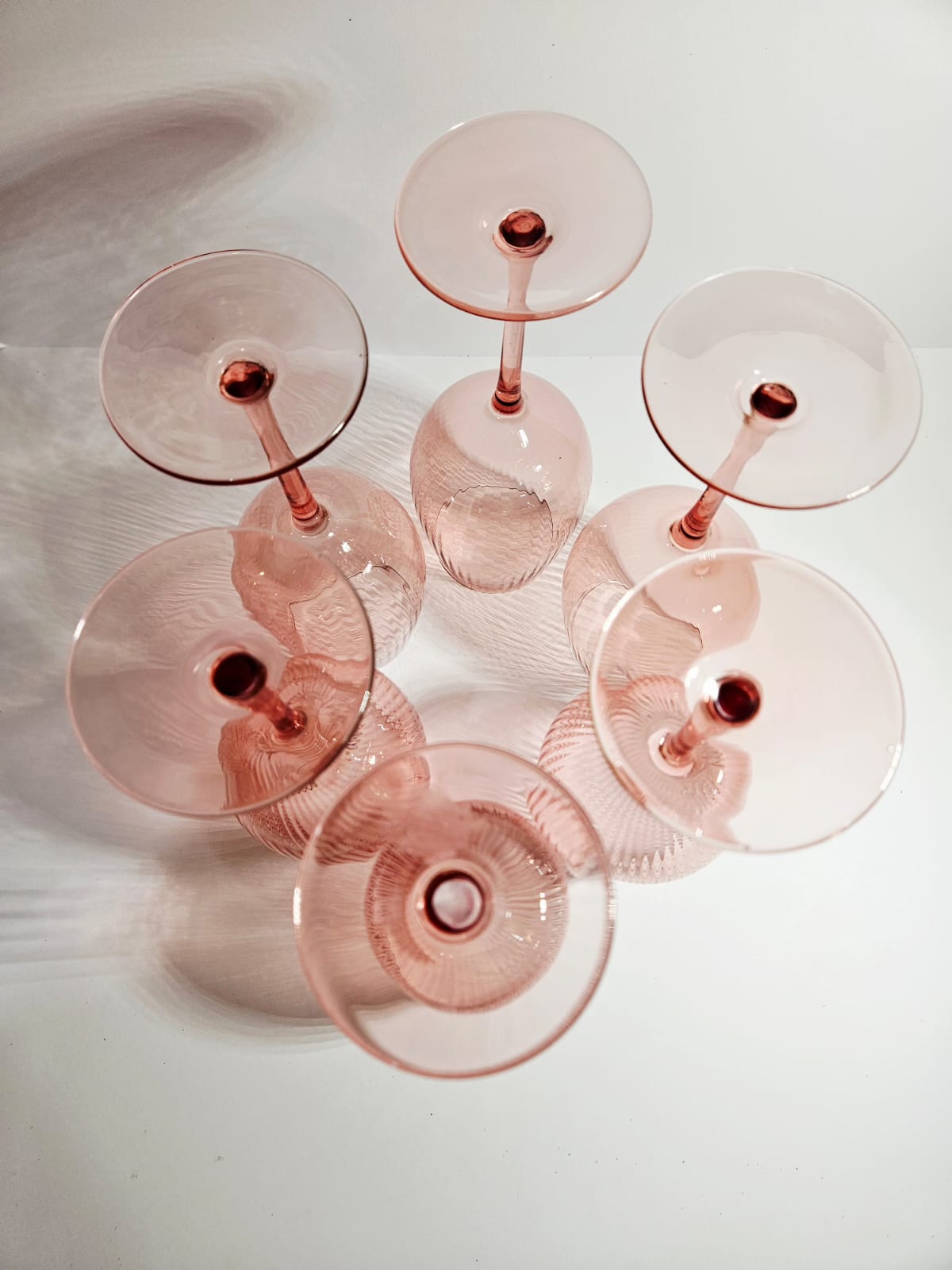 6pc Tempa Thalia 420ml Stemmed Crystal Wine Glass Goblet Set Pink Quartz