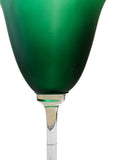 Vintage Portugal Handmade Green Frosted Glass Tulip Vase