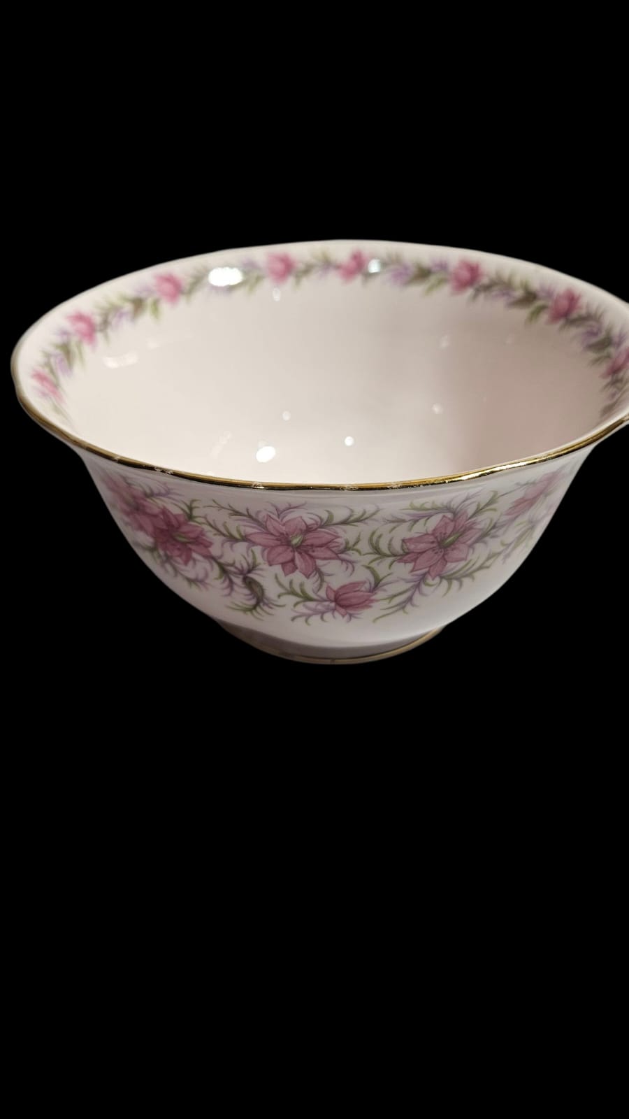 Royal Tuscan fine bone china in the pink "Love in the Mist" pattern 4 people Tea Set