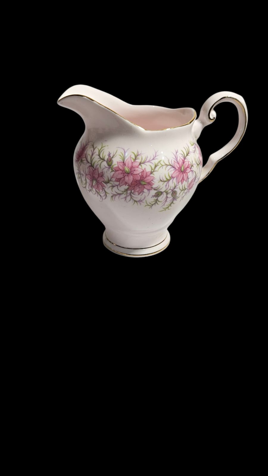 Royal Tuscan fine bone china in the pink "Love in the Mist" pattern 4 people Tea Set