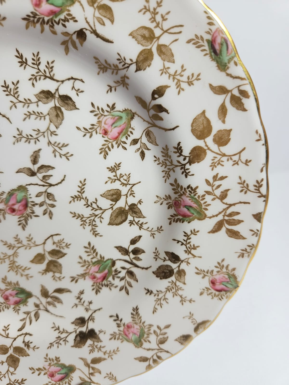 Vintage Royal Tuscan SUNSHINE Gold and Pink Chintz Trio c1950