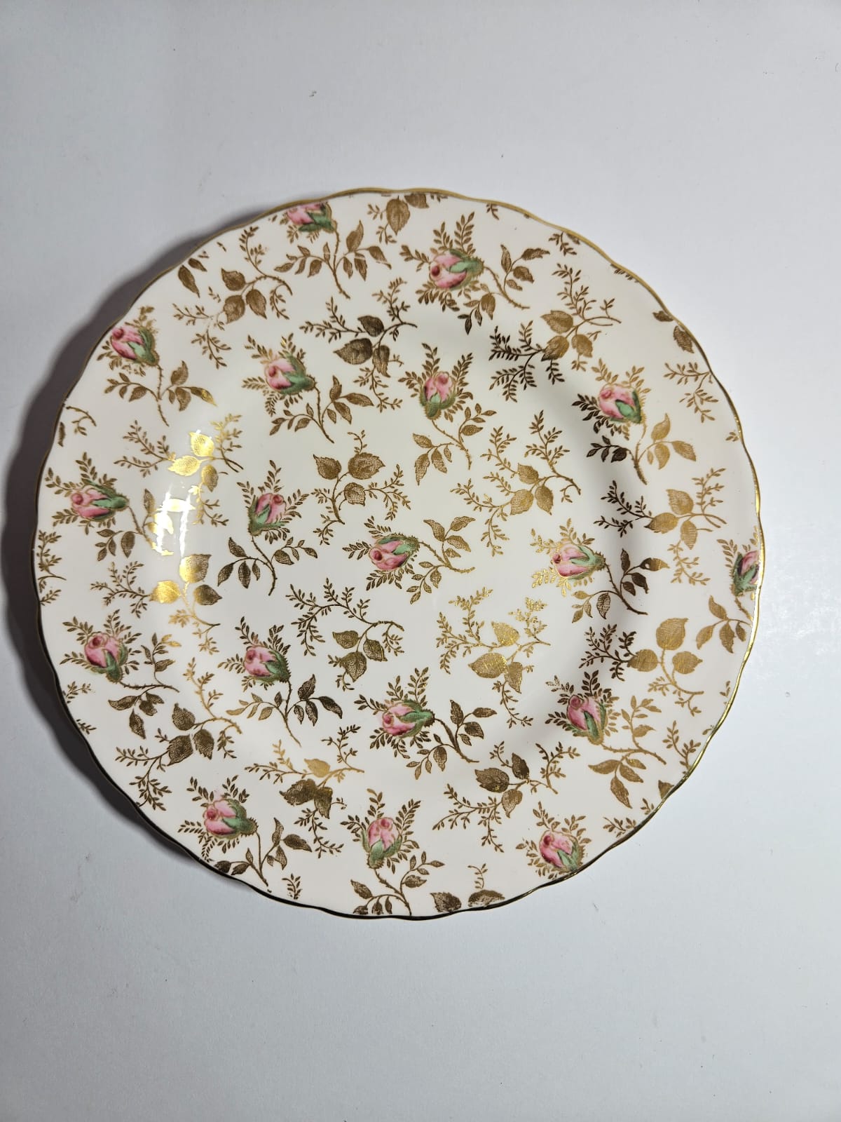 Vintage Royal Tuscan SUNSHINE Gold and Pink Chintz Trio c1950