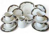 Union K Fine Bone China Floral Band 15 pcs Teaset Made In Czechoslovakia