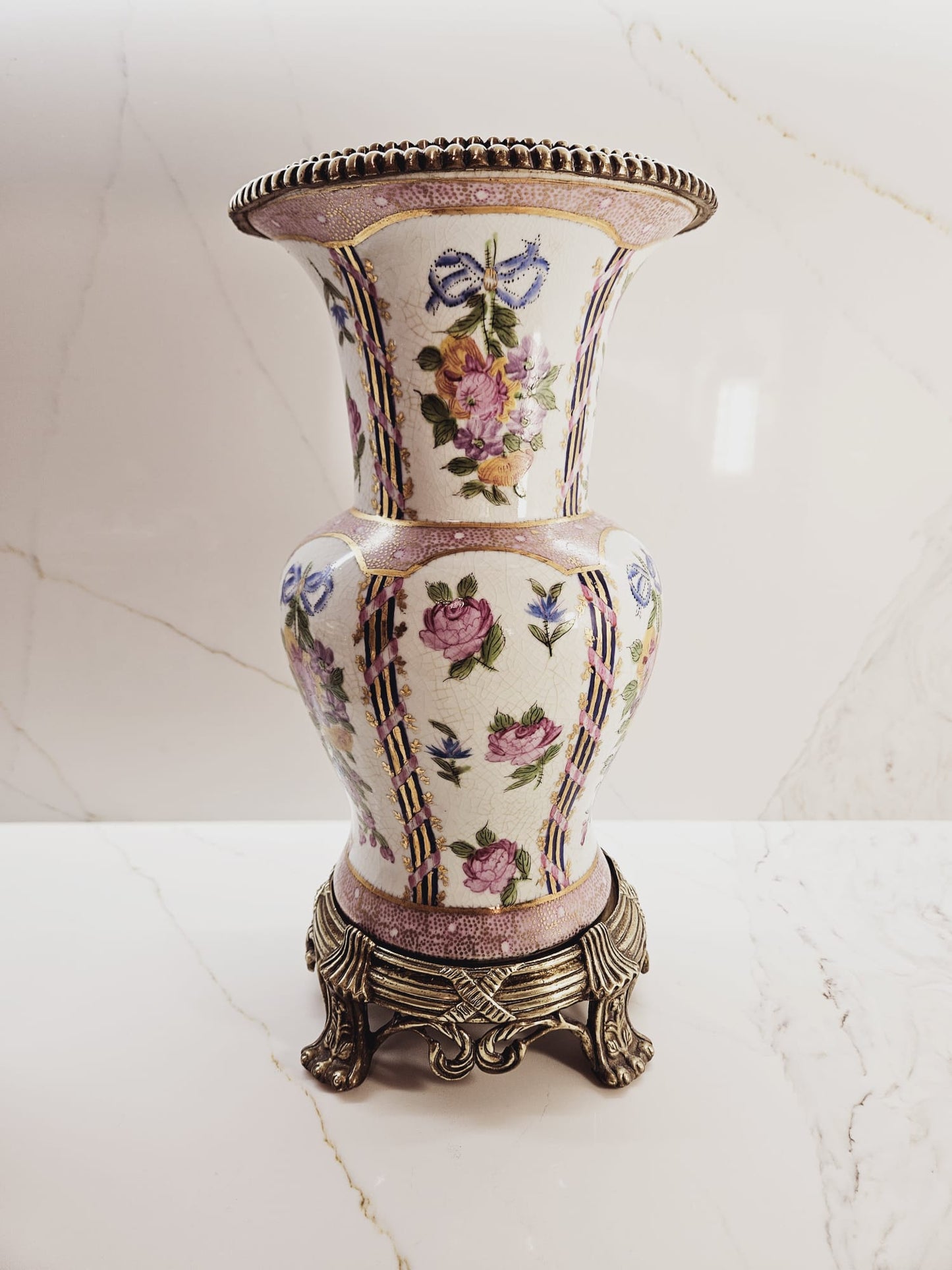 United Wilson 永勝彩瓷 Porcelain Bronze Mounted Vase and Urn