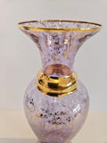 Exquisite Vecchia Murano Italy Glass Vase decorated with gilt foliage