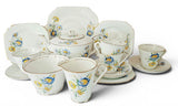Vintage Victoria C&E Blue & Yellow Floral 14pcsTea Set V101