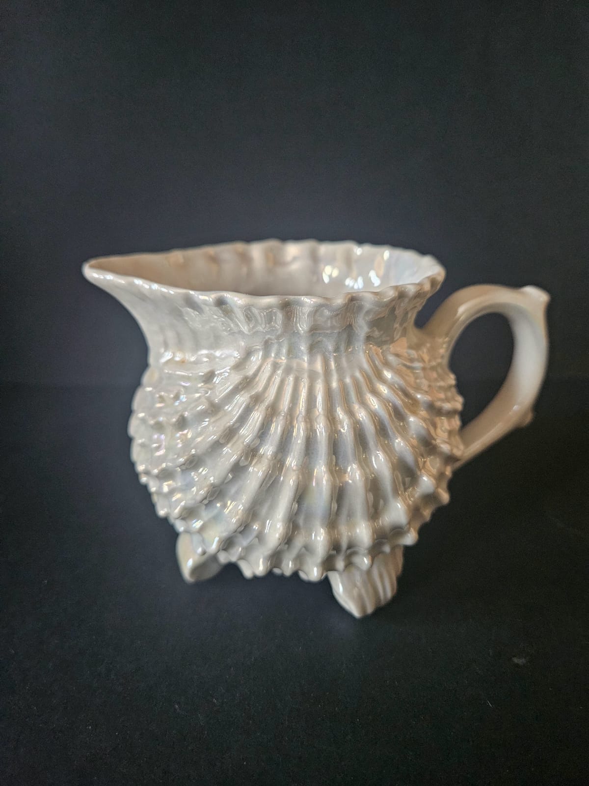 Antique Victoria Czech Iridescent Shell Lusterware 17 pcs Tea set