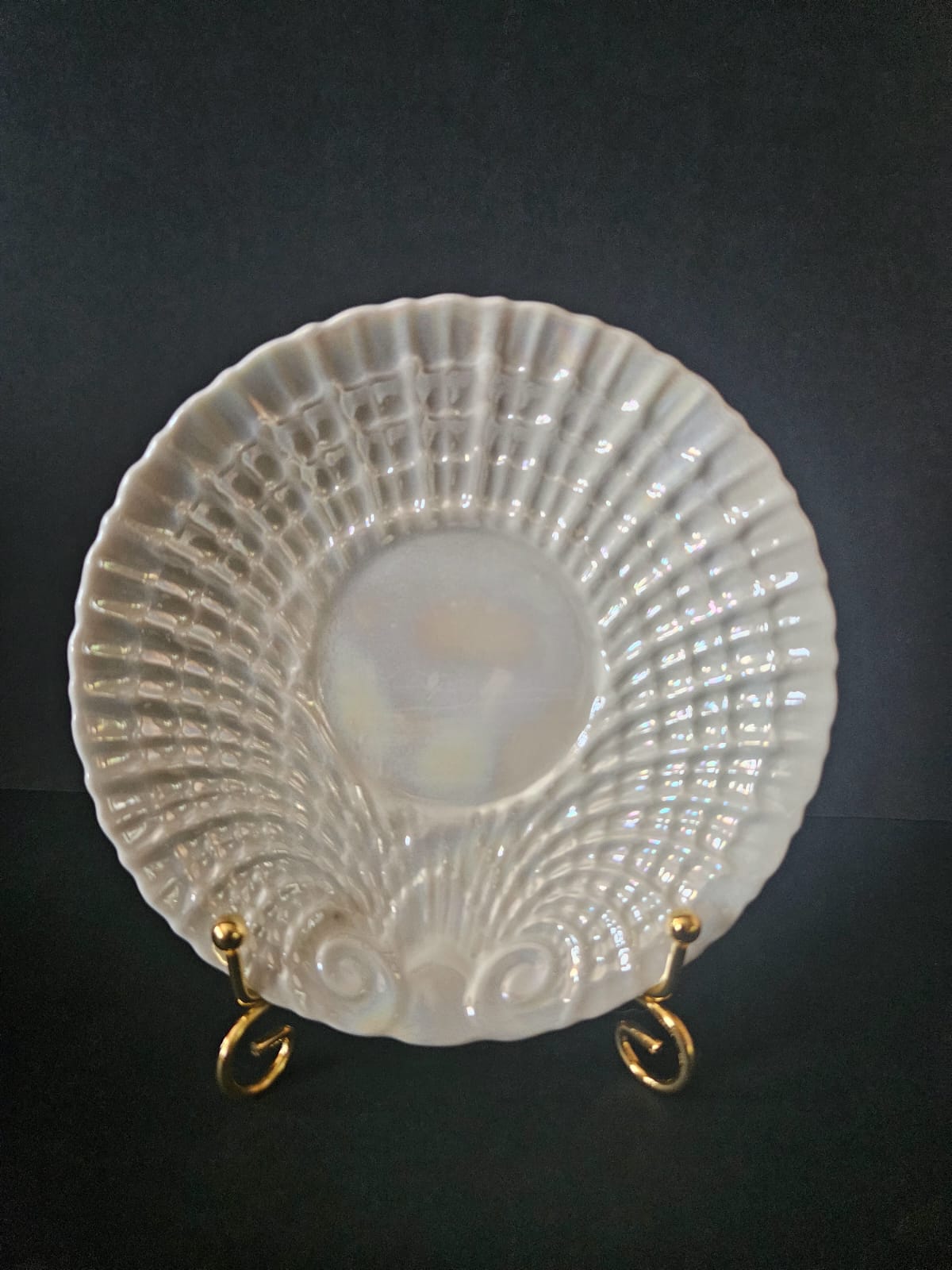 Antique Victoria Czech Iridescent Shell Lusterware 17 pcs Tea set