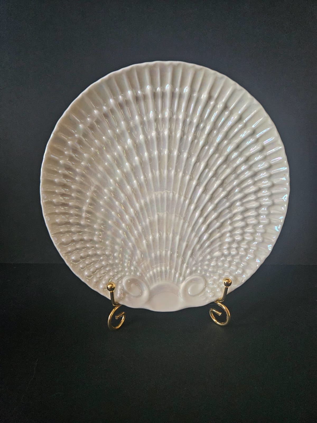 Antique Victoria Czech Iridescent Shell Lusterware 17 pcs Tea set