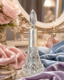 Edwardian cut crystal perfume bottle hallmarked sterling silver collar