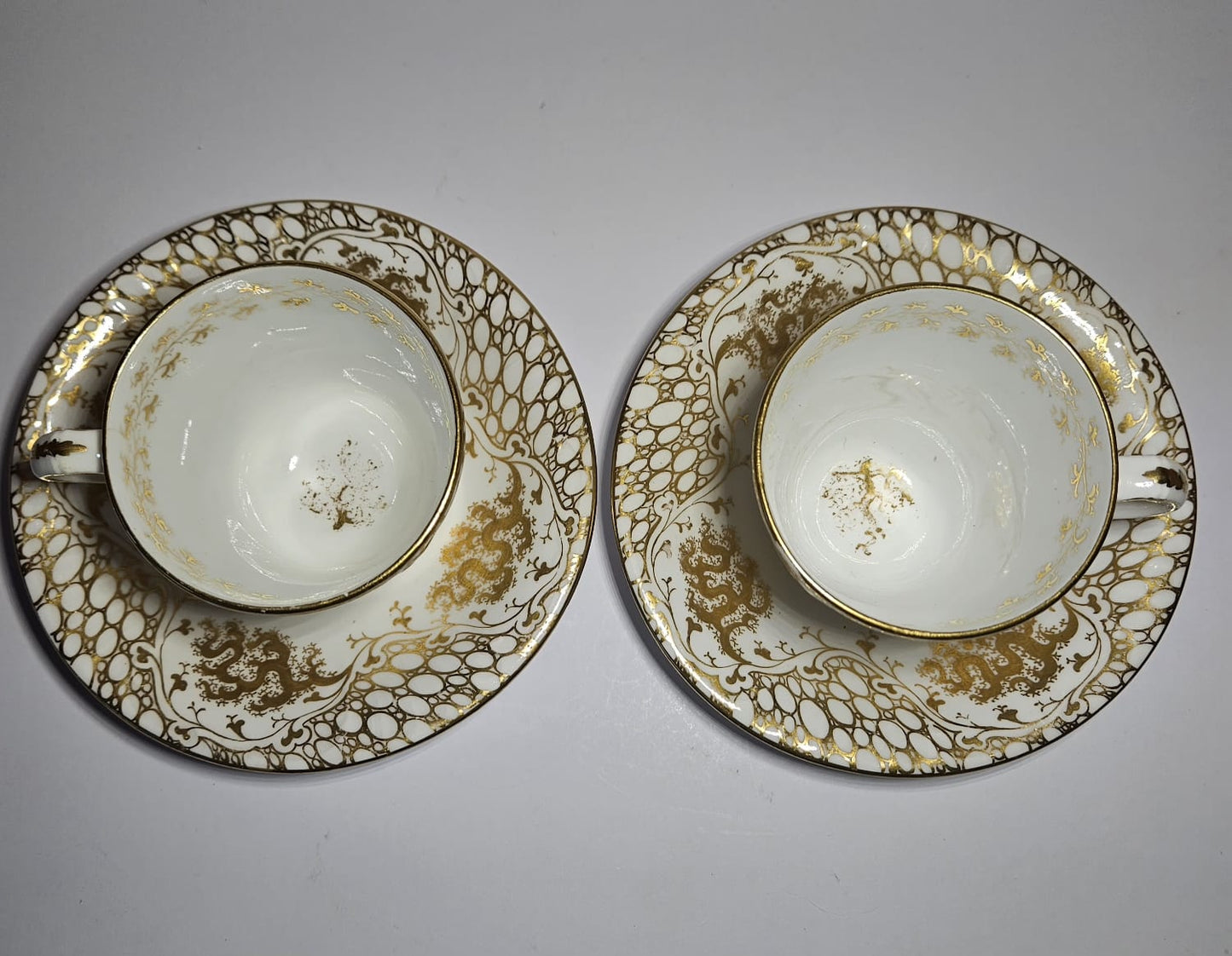 Antique Vieux Paris hand-painted Porcelain Duos - Gold gilding circa 1860