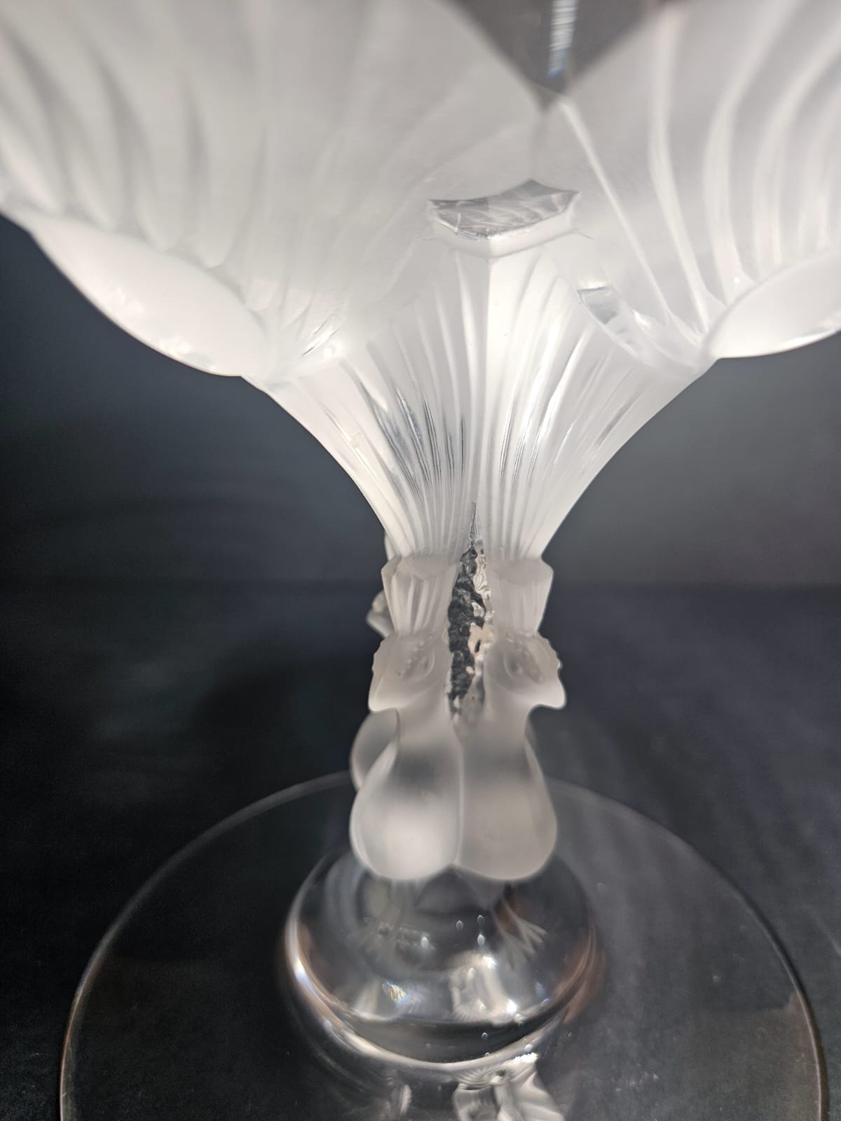 Lalique "Virginia" Peacock Compote by Marc Lalique c.1960