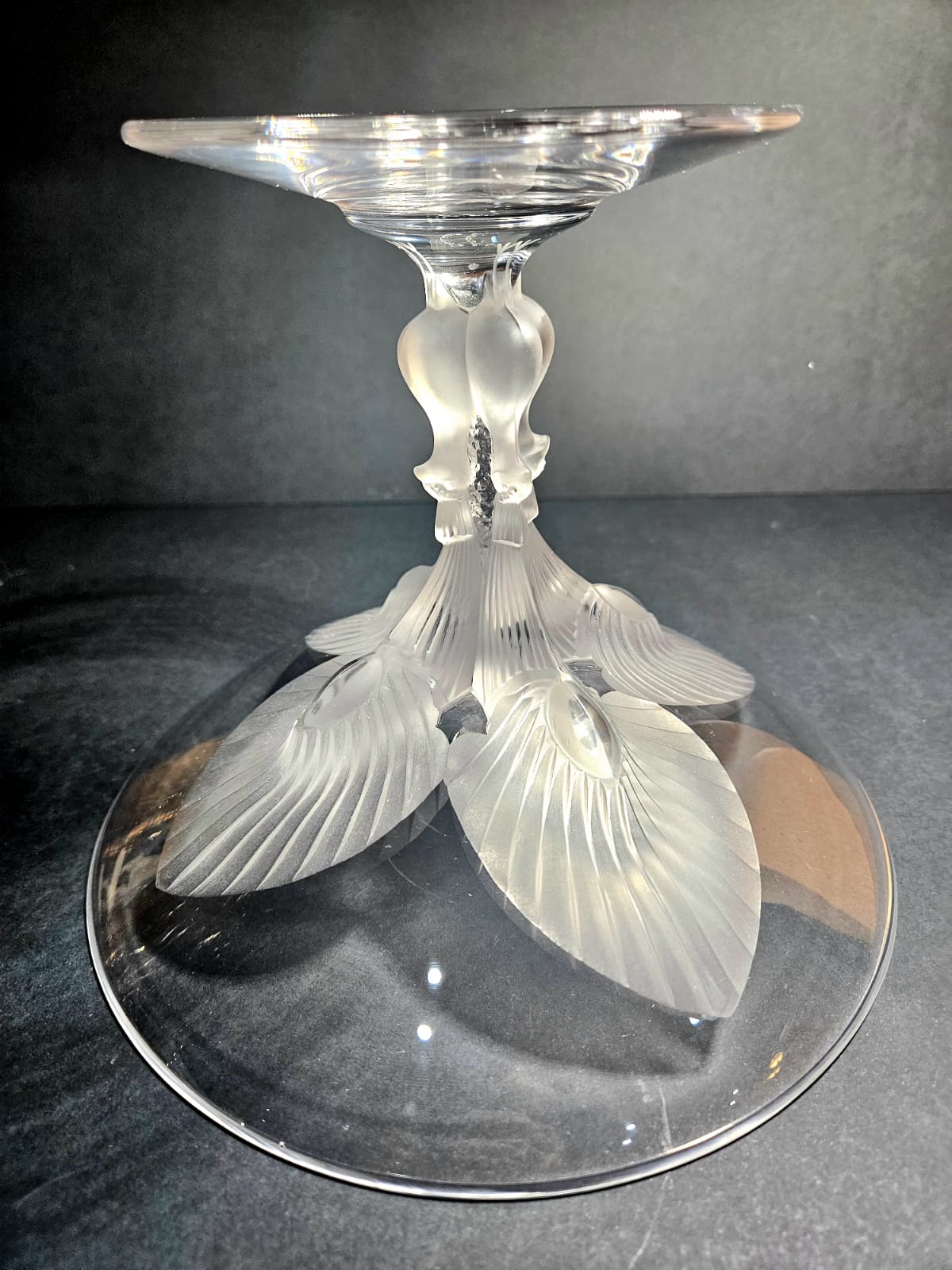 Lalique "Virginia" Peacock Compote by Marc Lalique c.1960