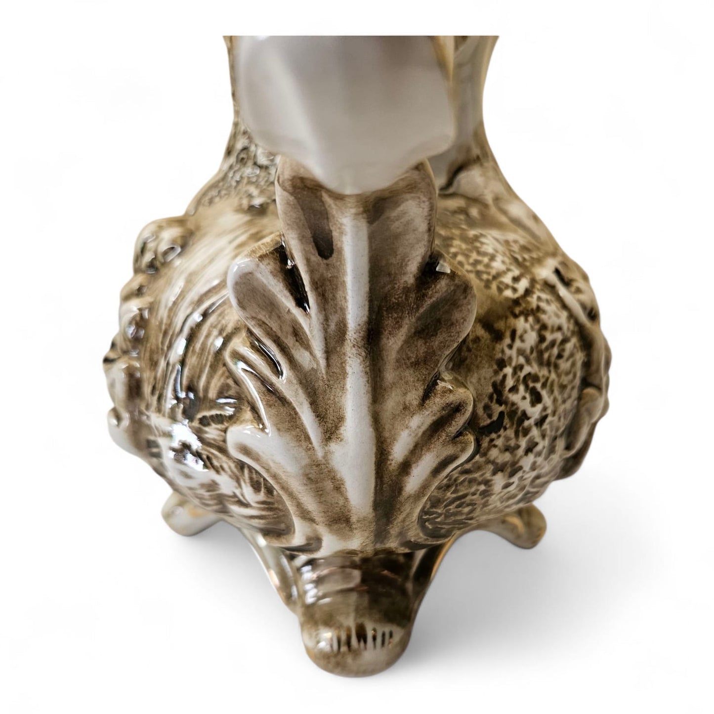 Vintage Capodimonte Water pitcher and Bassin set "Cherubs" with Gold Gilt