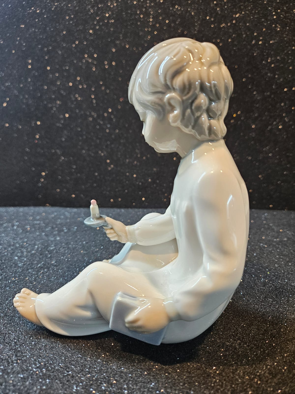 Nao by Lladro Zaphir Spain Porcelain A Boy Holding A Candle Figurine