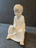 Nao by Lladro Zaphir Spain Porcelain A Boy Holding A Candle Figurine