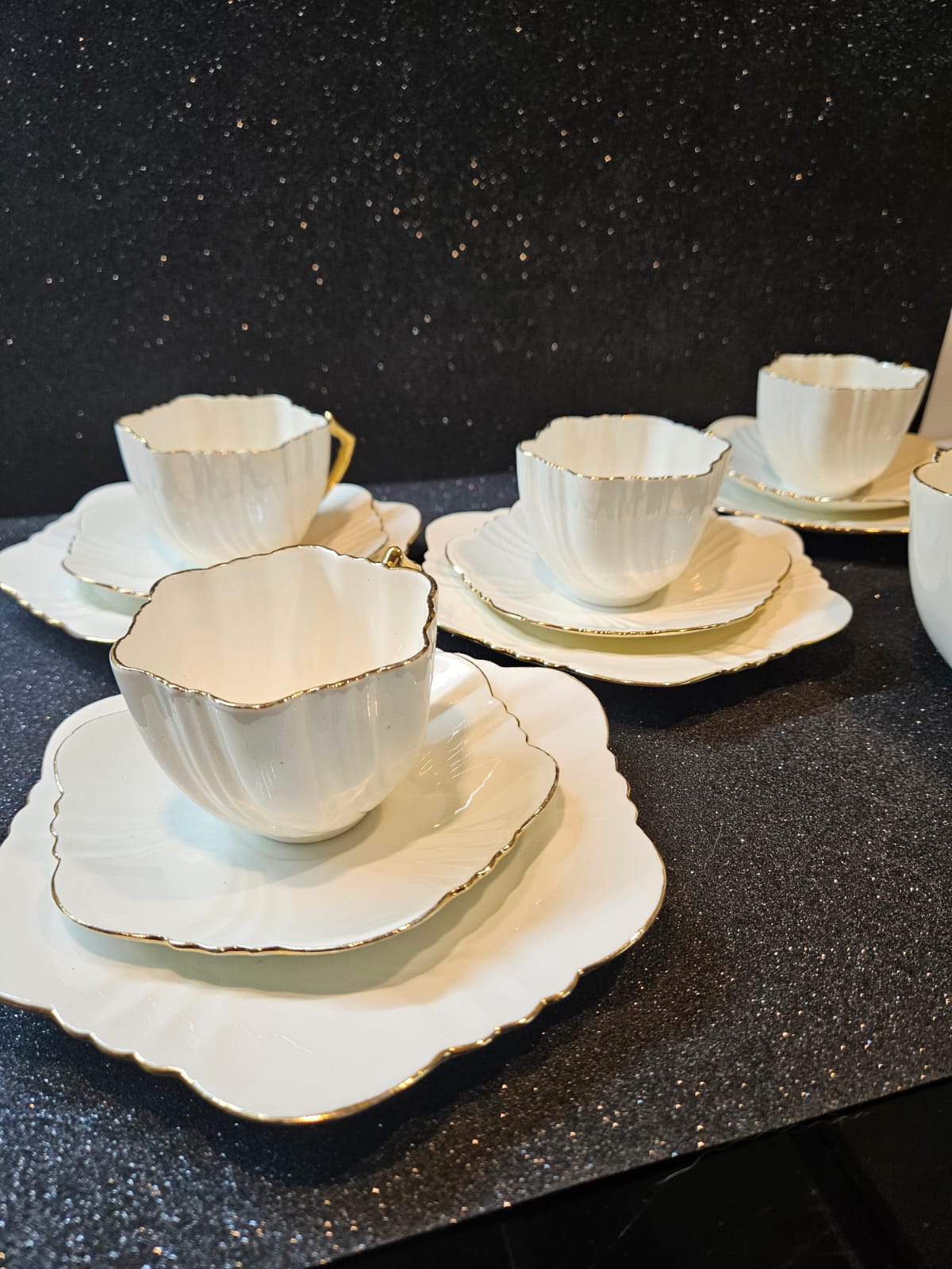 Refined Antique Bone China Tea Set 13 pieces by Phoenix T.F &S c1920s