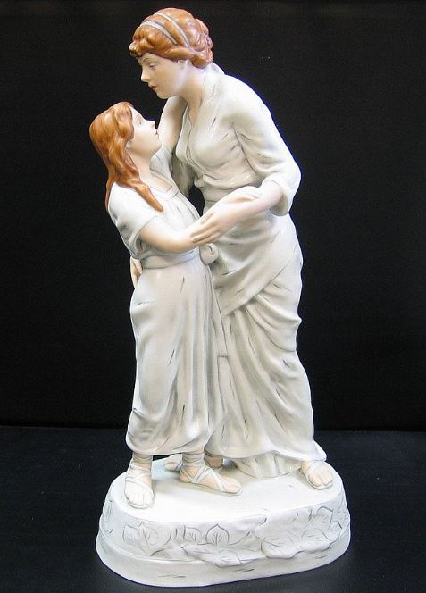 Royal Dux "Souviens-toi" porcelain statue 50cm