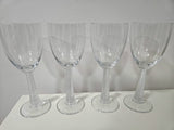Vintage High stem ribbed wine goblets, set of 4
