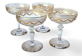 Antique St Louis Crystal Champagne Coupes Beethoven Pattern, 24K gild (Set of 4)